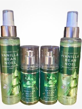 Bath Body Works VANILLA BEAN NOEL 2 Fine Fragrance Mist Travel 2 Diamond shimmer